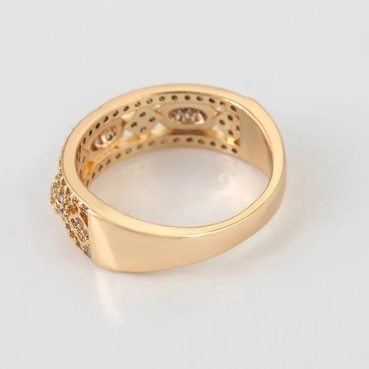 18k Gold Plated Hinged Bangle Bracelet with Matching Ring