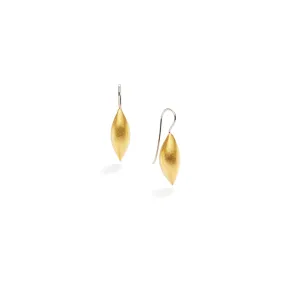 18K Yellow Gold Cocoon Pendant Earrings~20mm