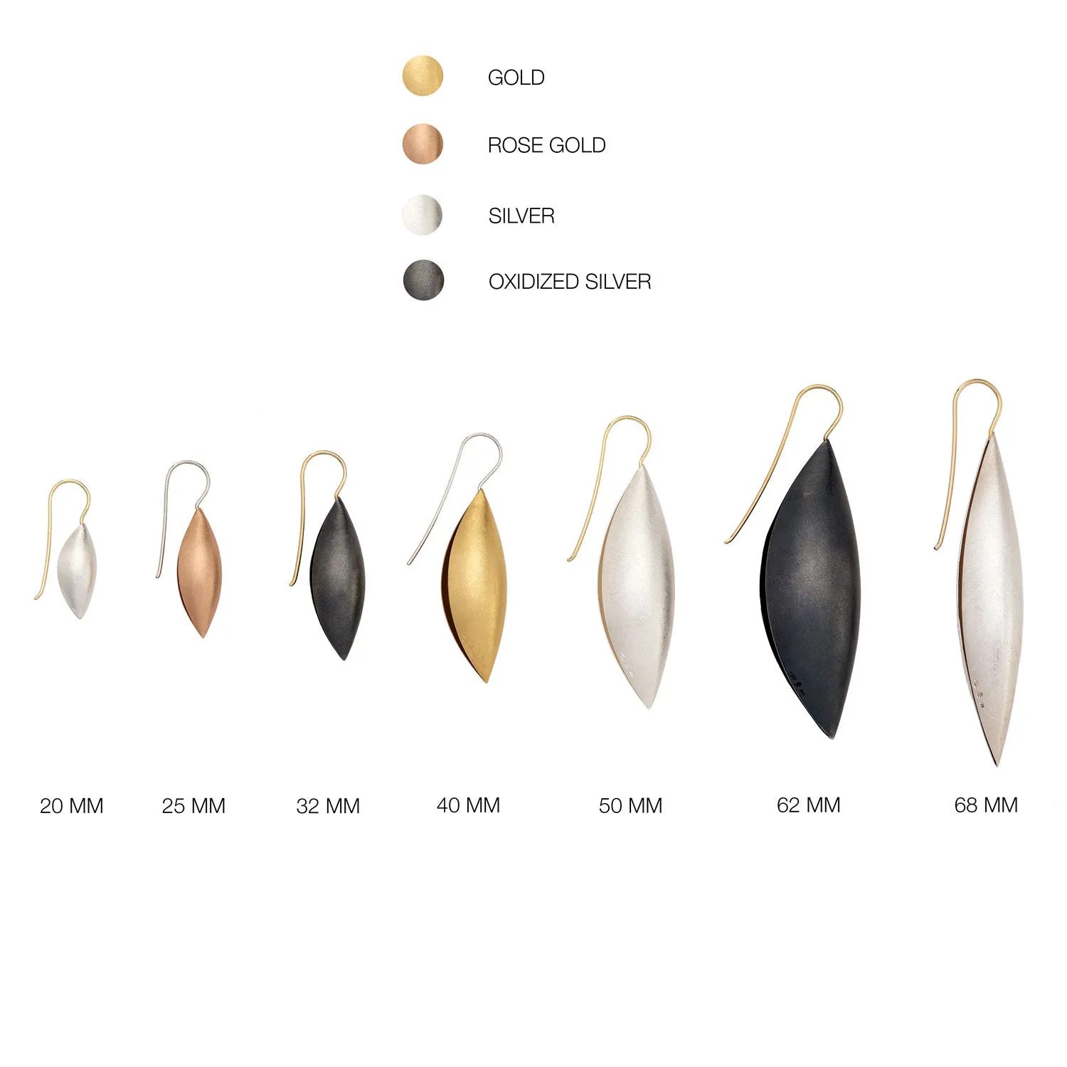 18K Yellow Gold Cocoon Pendant Earrings~20mm