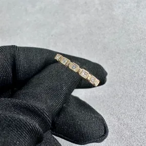 18kt Rose Gold Princess Cut Diamond Half Eternity Band