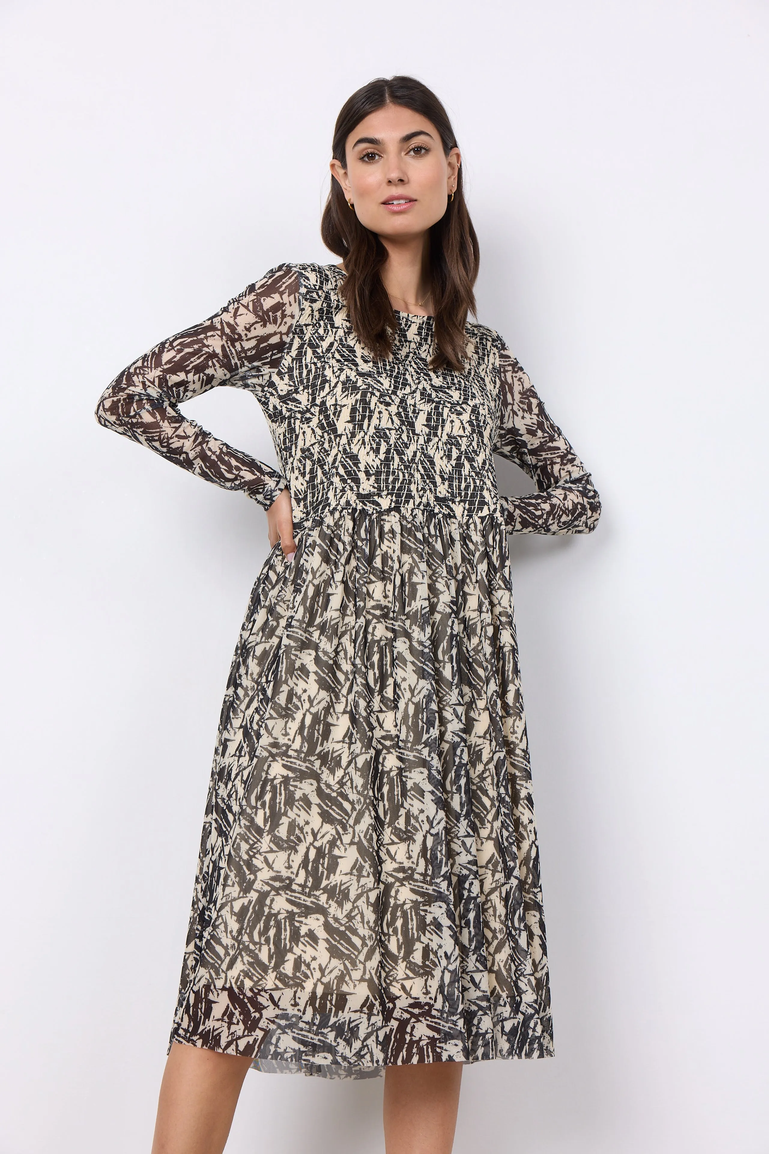 26242- Black Print Alda Dress - Soya Concept