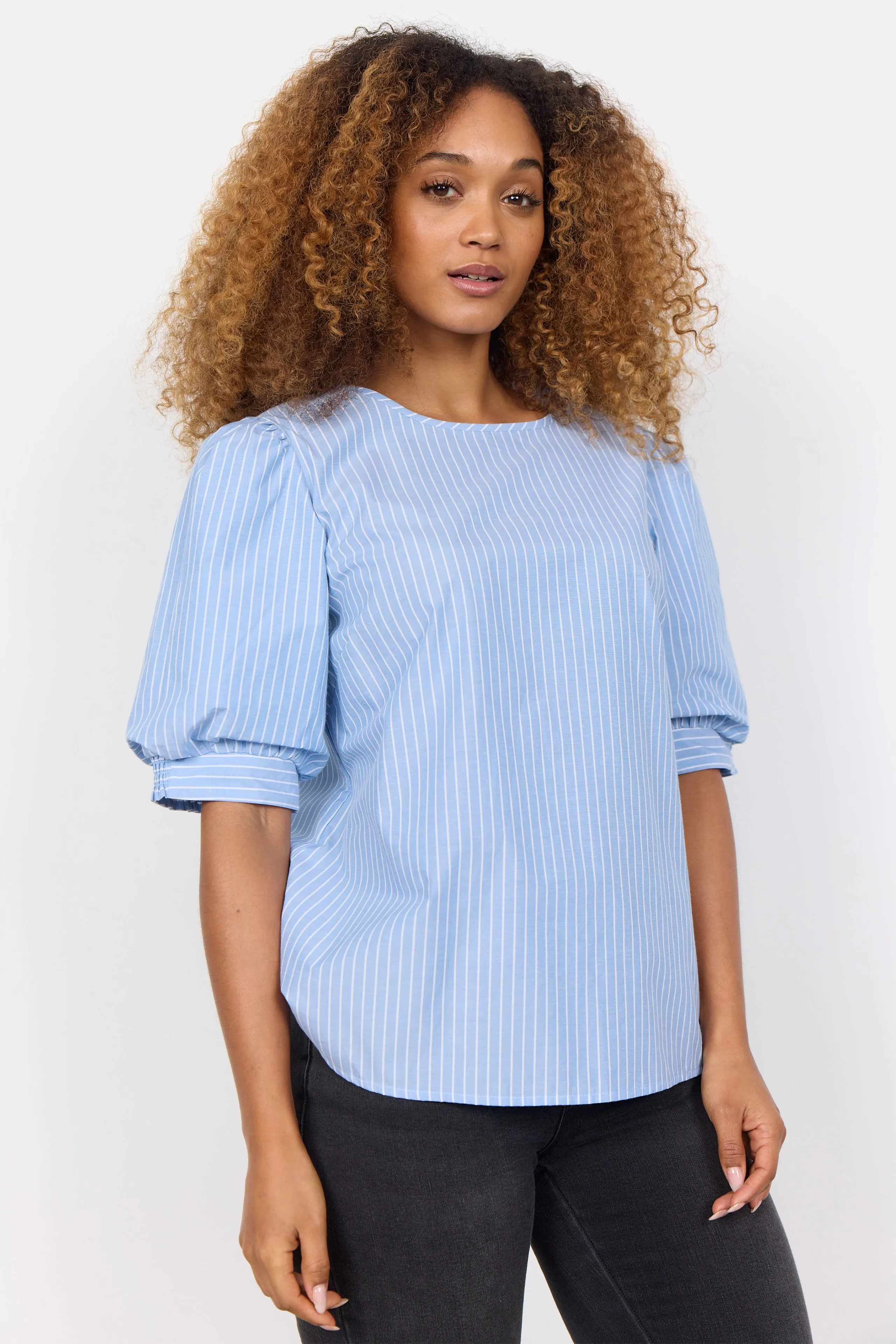 40528- Blue Stripe Blouse - Soya Concept