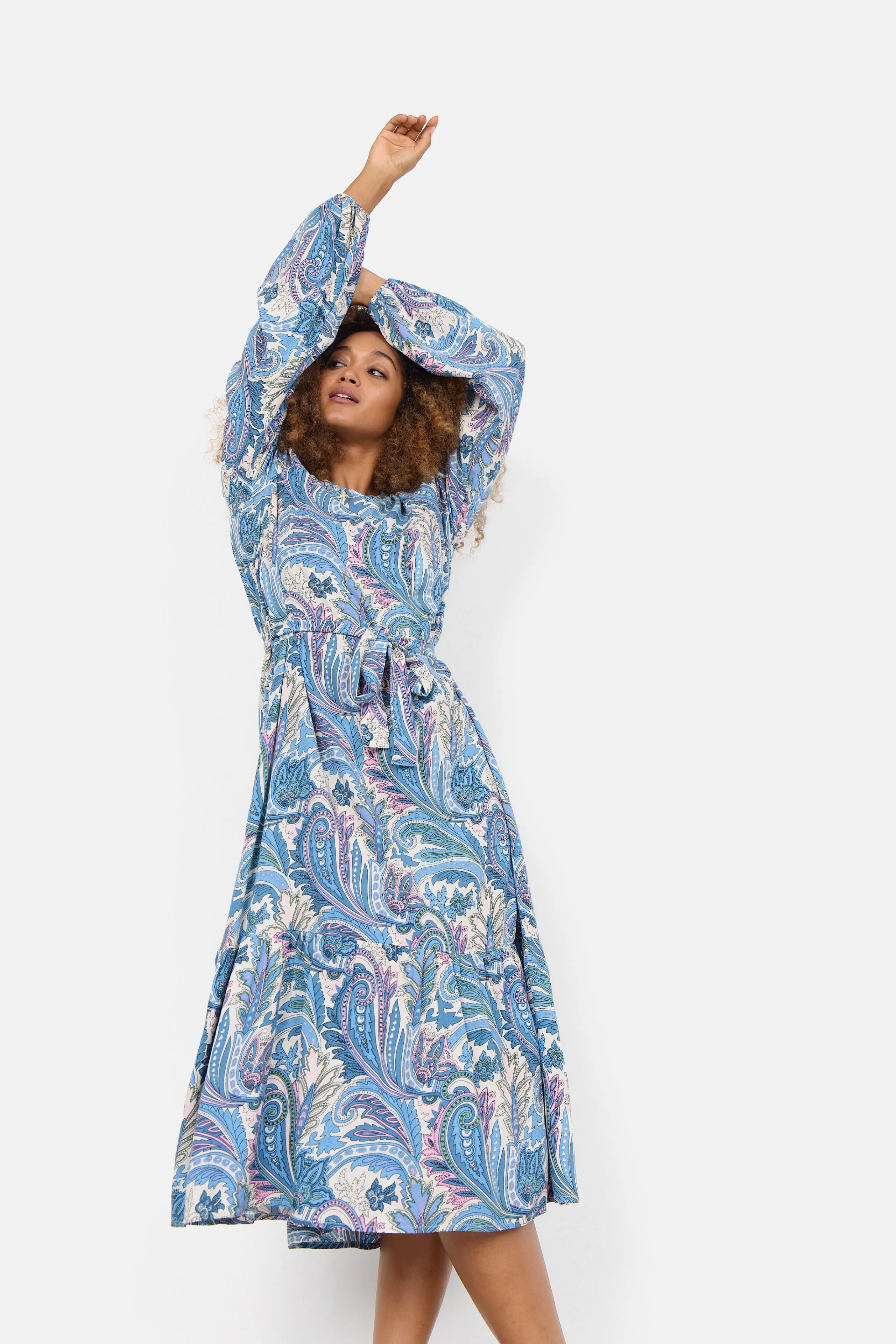 40551- Blue Print Donia Dress -Soya Concept