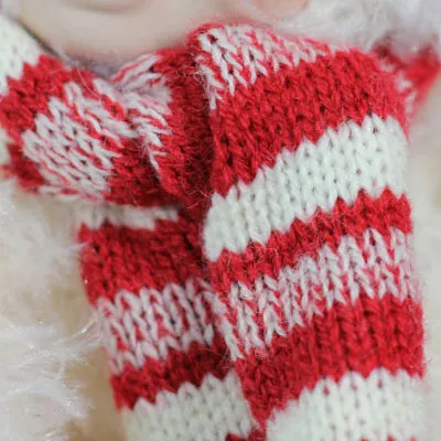 5.75'' White and Red Baby in Polar Bear Costume with Santa Hat Collectible Christmas Doll