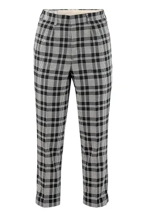 AMI Check Pattern Straight Leg Cropped Pants