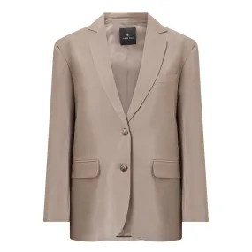 ANINE BING Quinn Single-Breasted Blazer - Taupe