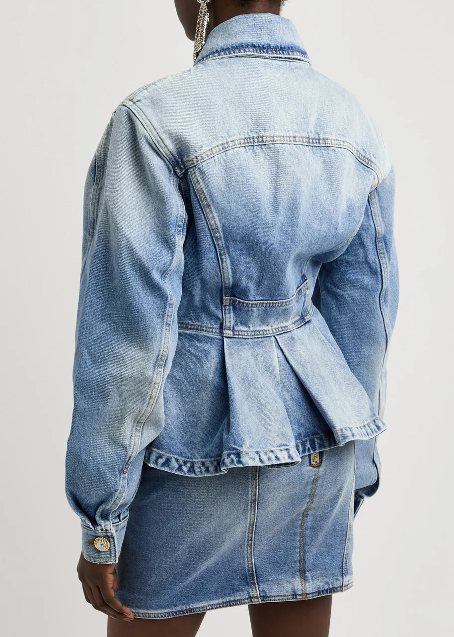 BALMAIN Peplum denim jacket  -                         -                     -                