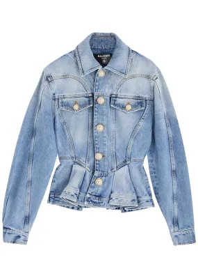 BALMAIN Peplum denim jacket  -                         -                     -                