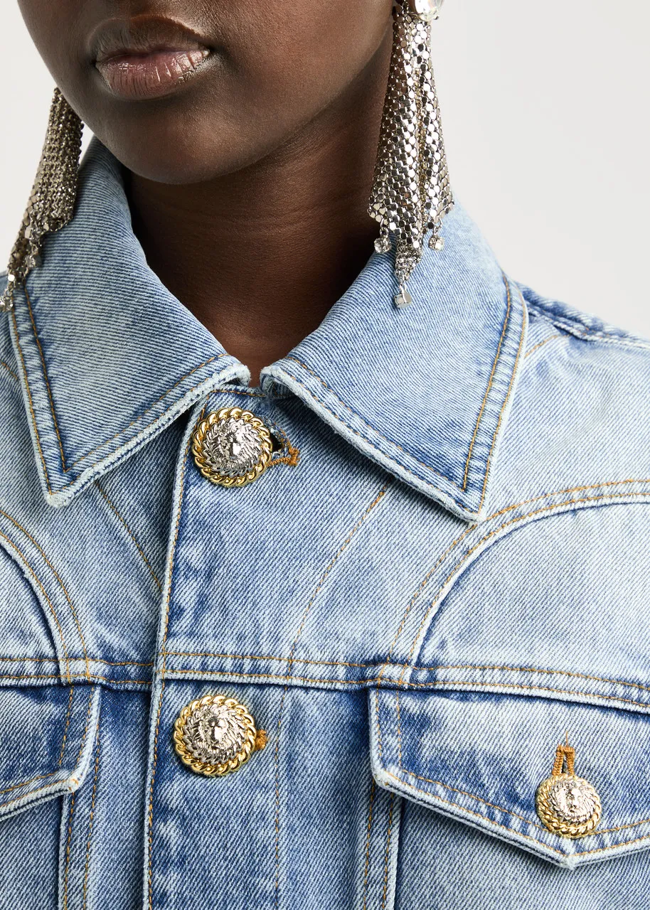 BALMAIN Peplum denim jacket  -                         -                     -                