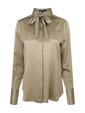 Barbara Bui Silk Satin Bow Blouse