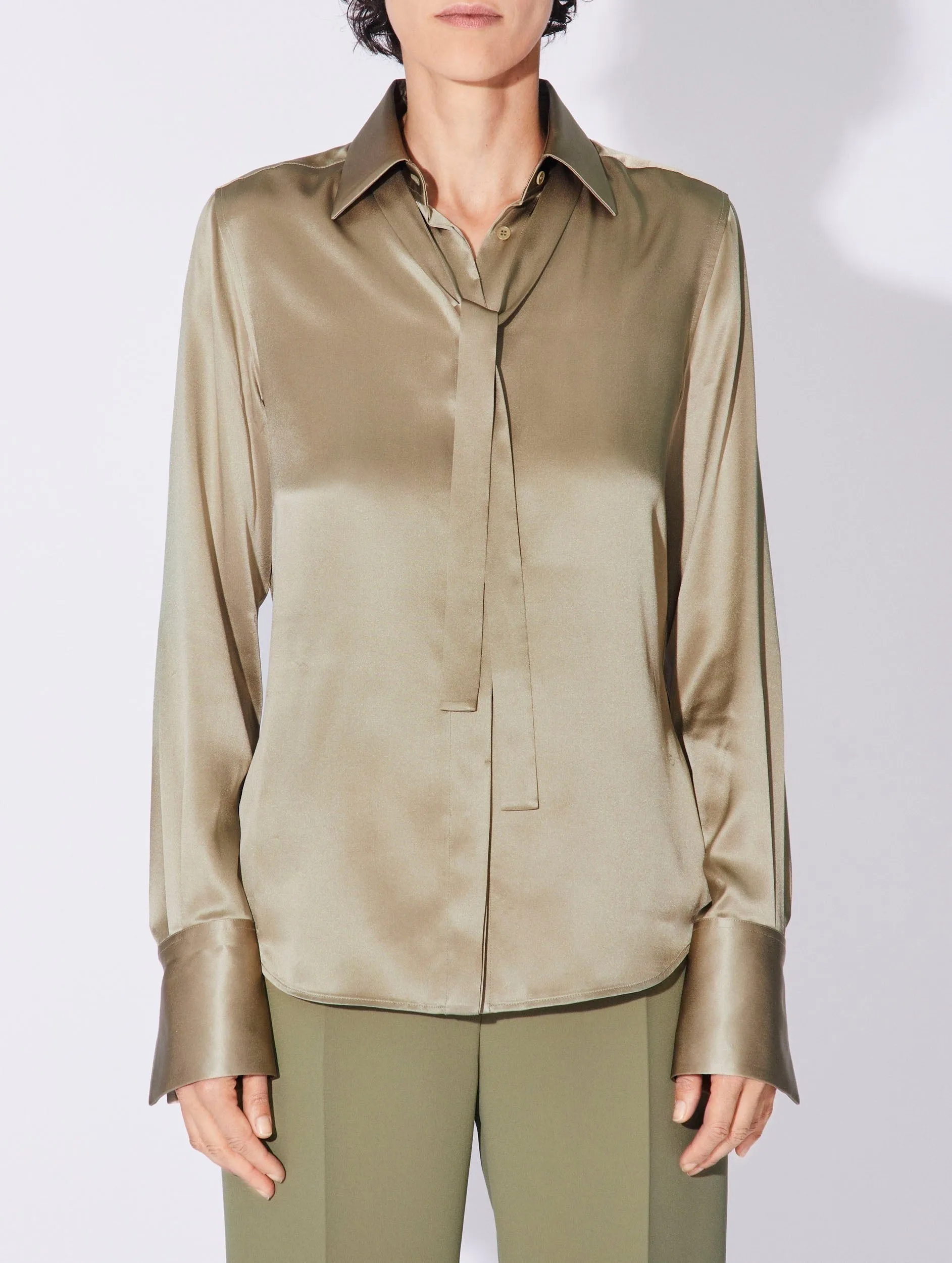 Barbara Bui Silk Satin Bow Blouse