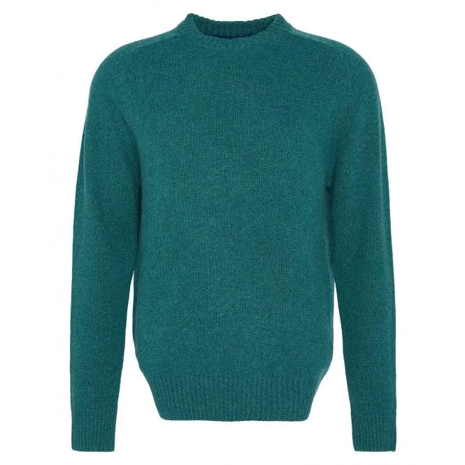 Barbour Mens Grangetown Merino Crew Neck Sweater in Classic Green