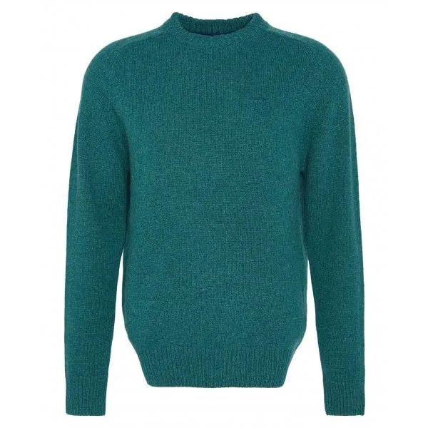 Barbour Mens Grangetown Merino Crew Neck Sweater in Classic Green