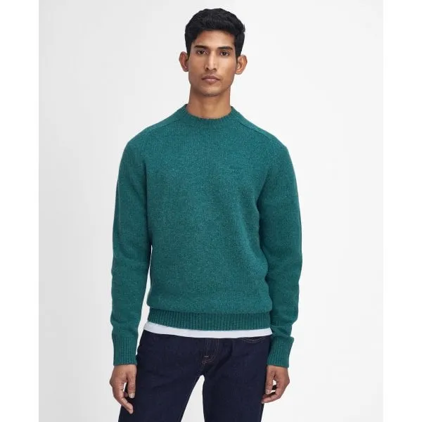 Barbour Mens Grangetown Merino Crew Neck Sweater in Classic Green