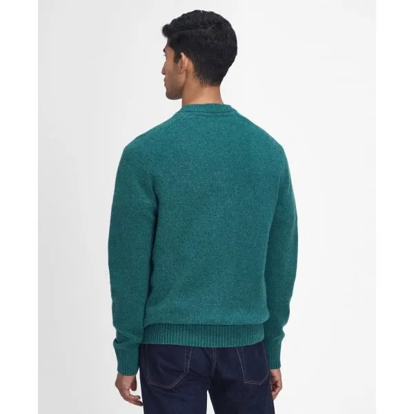 Barbour Mens Grangetown Merino Crew Neck Sweater in Classic Green