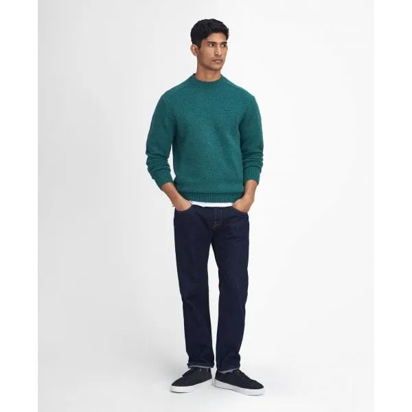 Barbour Mens Grangetown Merino Crew Neck Sweater in Classic Green