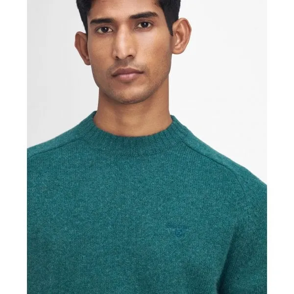 Barbour Mens Grangetown Merino Crew Neck Sweater in Classic Green