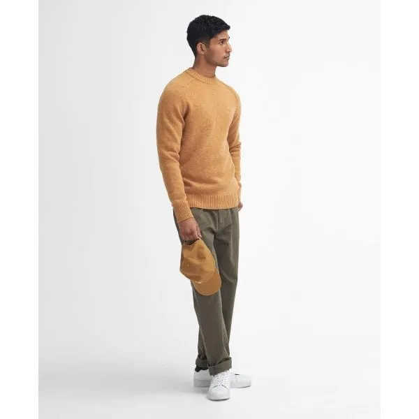 Barbour Mens Grangetown Merino Crew Neck Sweater in Harvest Gold