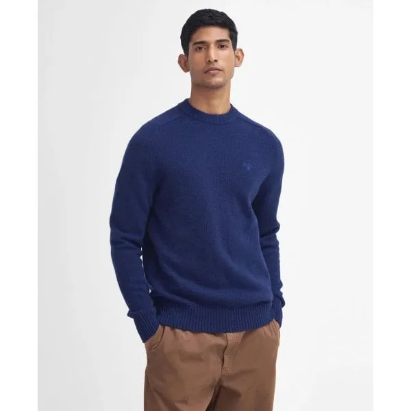 Barbour Mens Grangetown Merino Crew Neck Sweater in Inky Blue