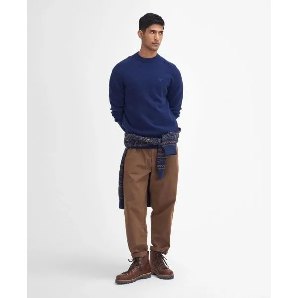 Barbour Mens Grangetown Merino Crew Neck Sweater in Inky Blue