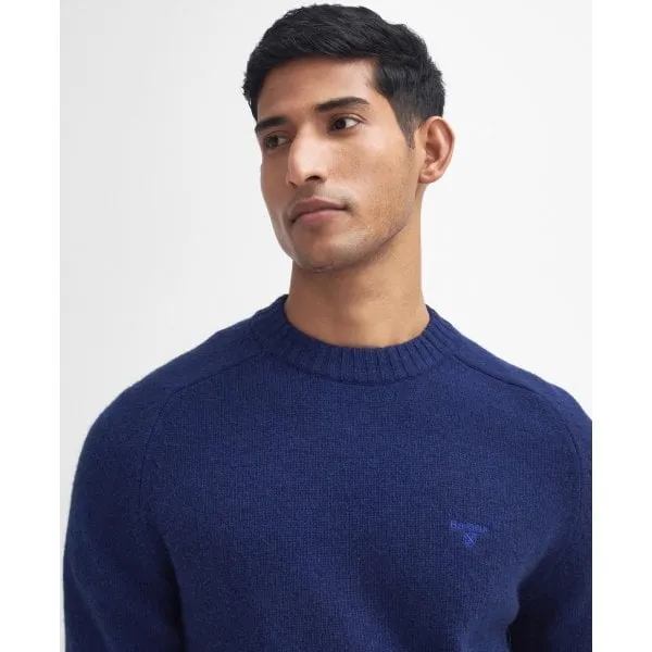 Barbour Mens Grangetown Merino Crew Neck Sweater in Inky Blue