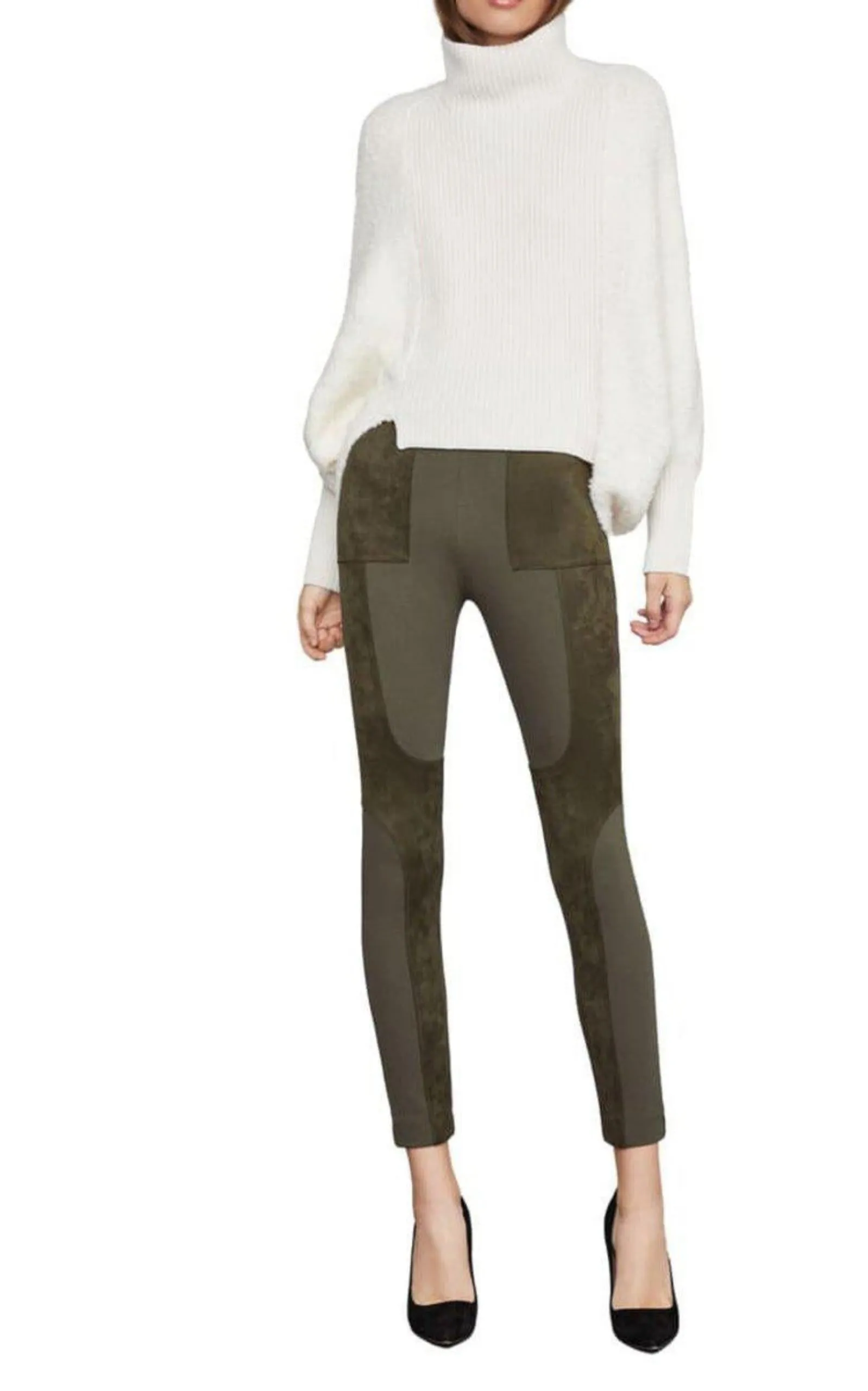 BCBG MAXAZRIA  |High-Low Turtleneck Merino Blend Sweater