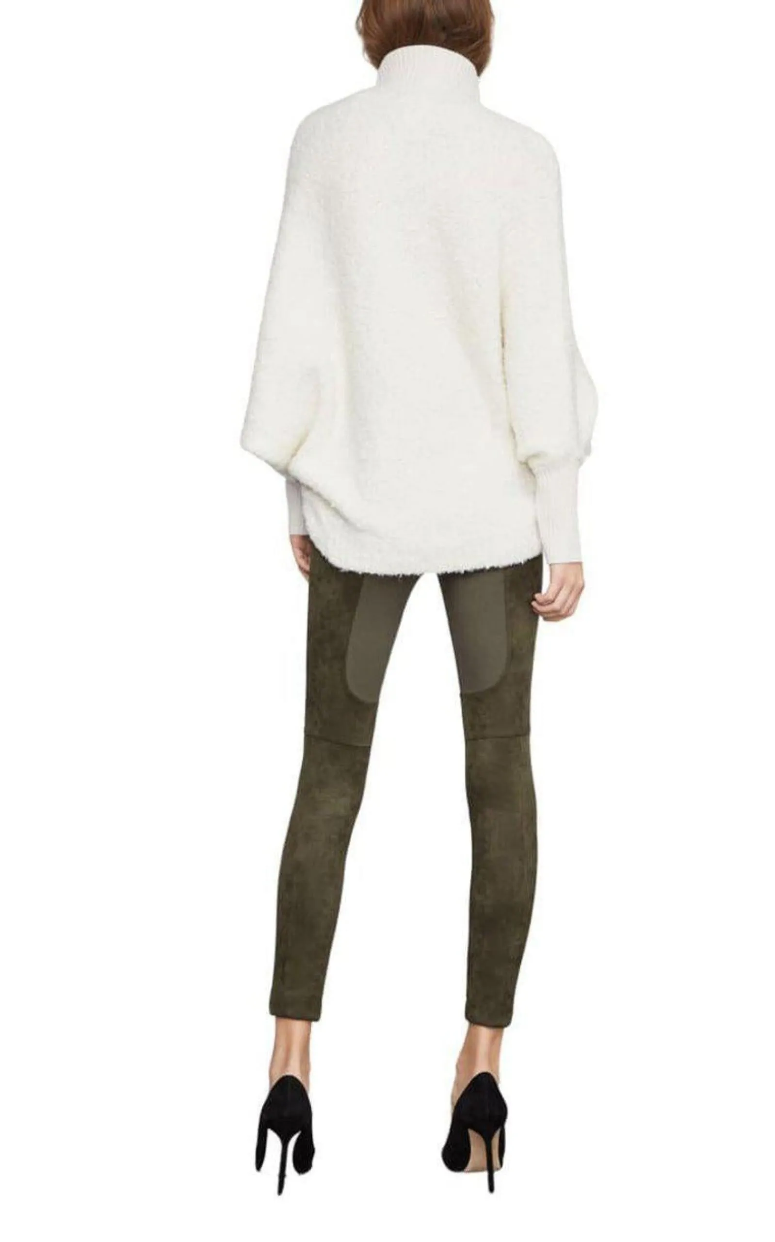 BCBG MAXAZRIA  |High-Low Turtleneck Merino Blend Sweater