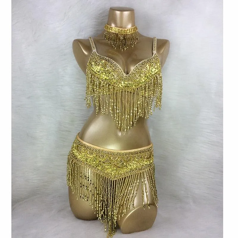 Beaded Belly Dance Costume Set Sexy Carnival