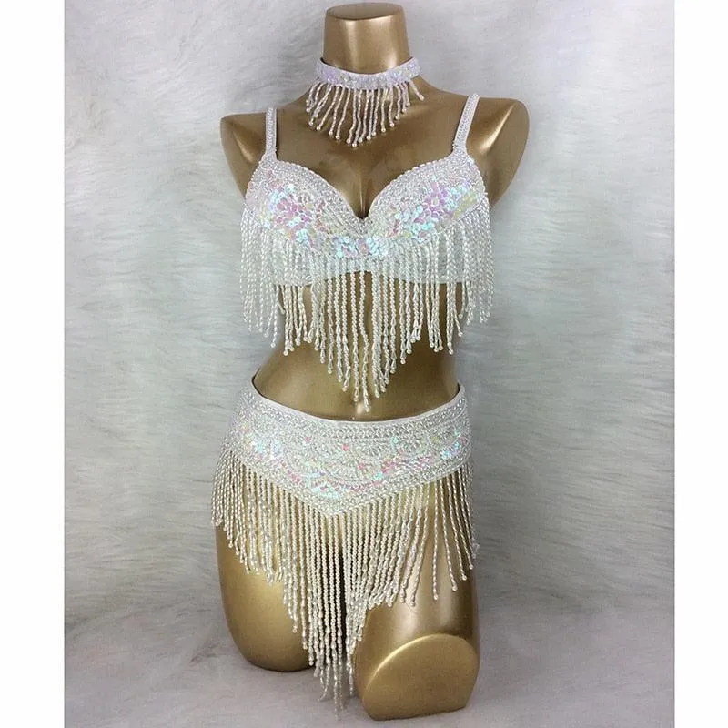 Beaded Belly Dance Costume Set Sexy Carnival