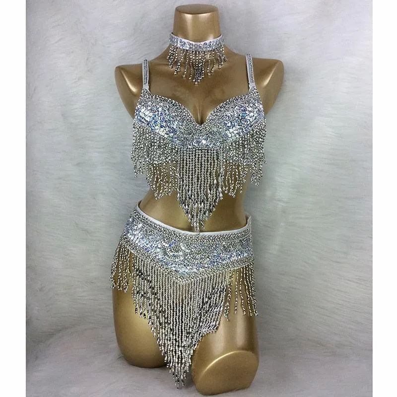 Beaded Belly Dance Costume Set Sexy Carnival