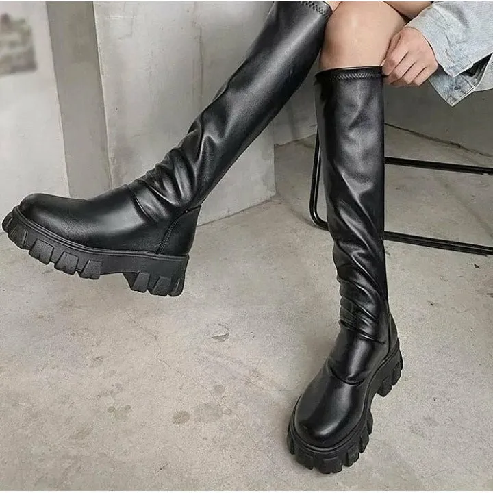 Below Knee Platform Boots