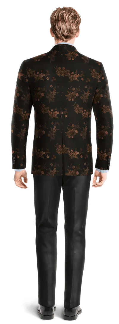 Black floral jacquard Tuxedo