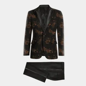 Black floral jacquard Tuxedo