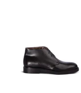 Black leather chukka boots