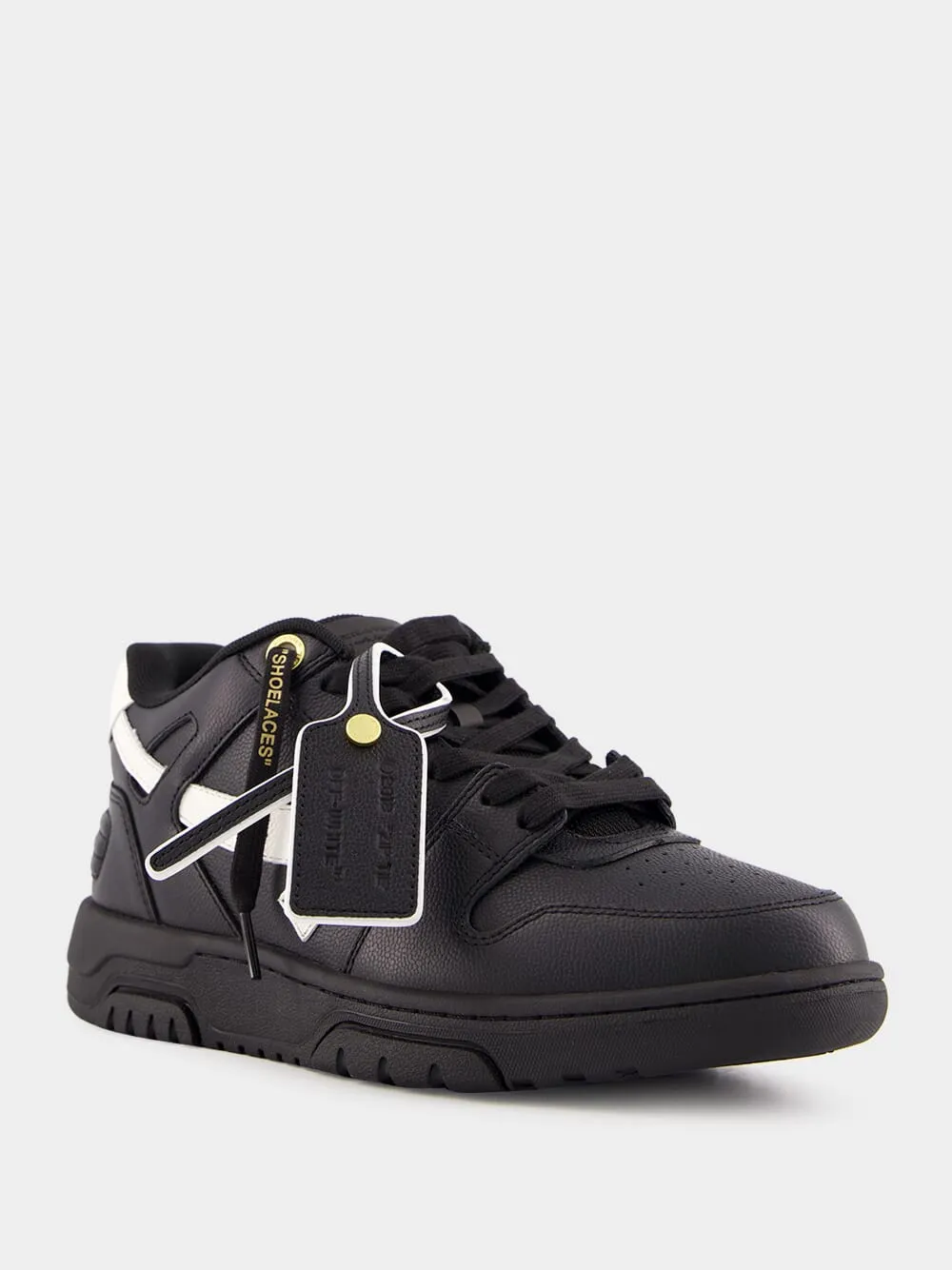 Black Out of Office Basket Leather Sneakers