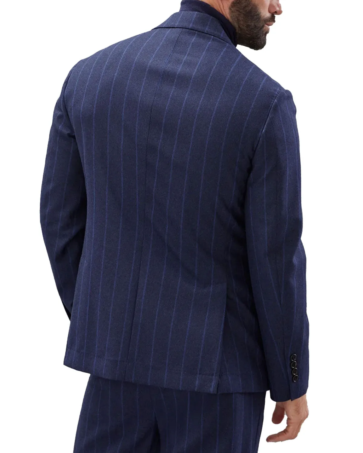 Blue Denim Light Flannel Stripe Suit