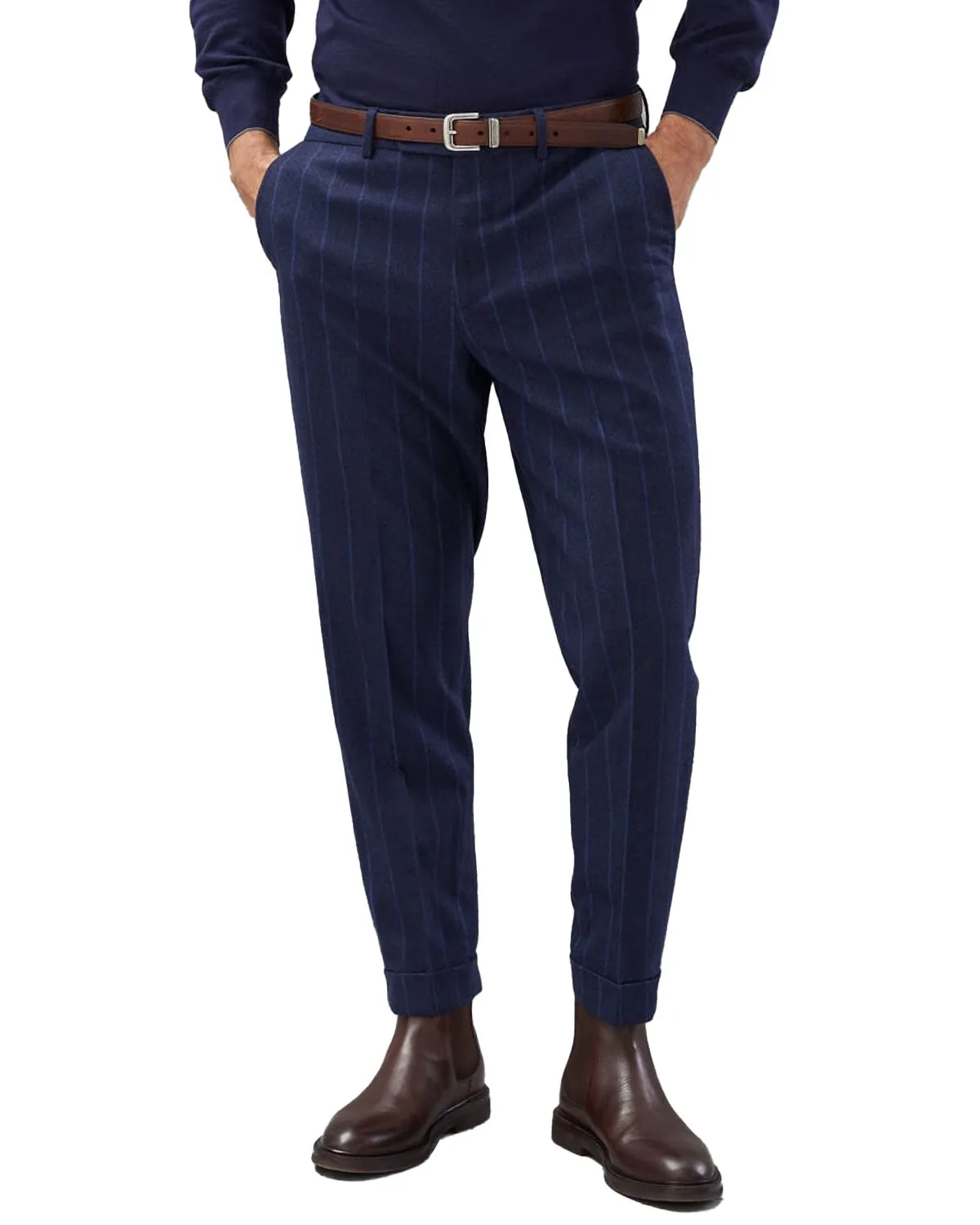 Blue Denim Light Flannel Stripe Suit