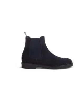 Blue suede Chelsea boots