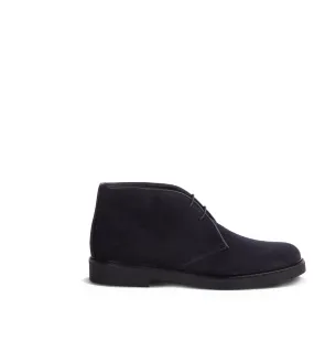 Blue suede desert boots