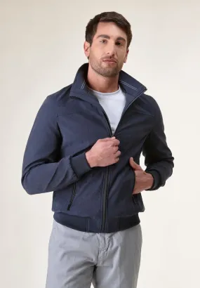 Bomber blu coreano twill mano-pesca