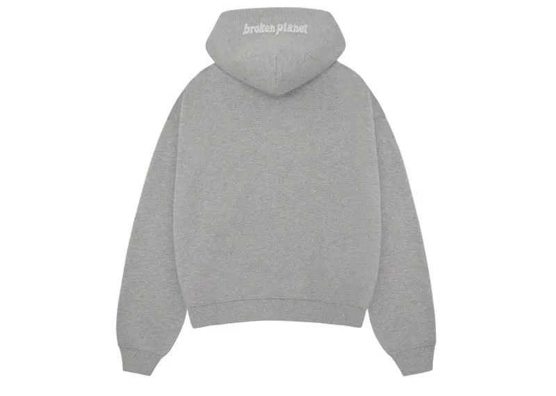 Broken Planet Zip Up Hoodie Heather Grey