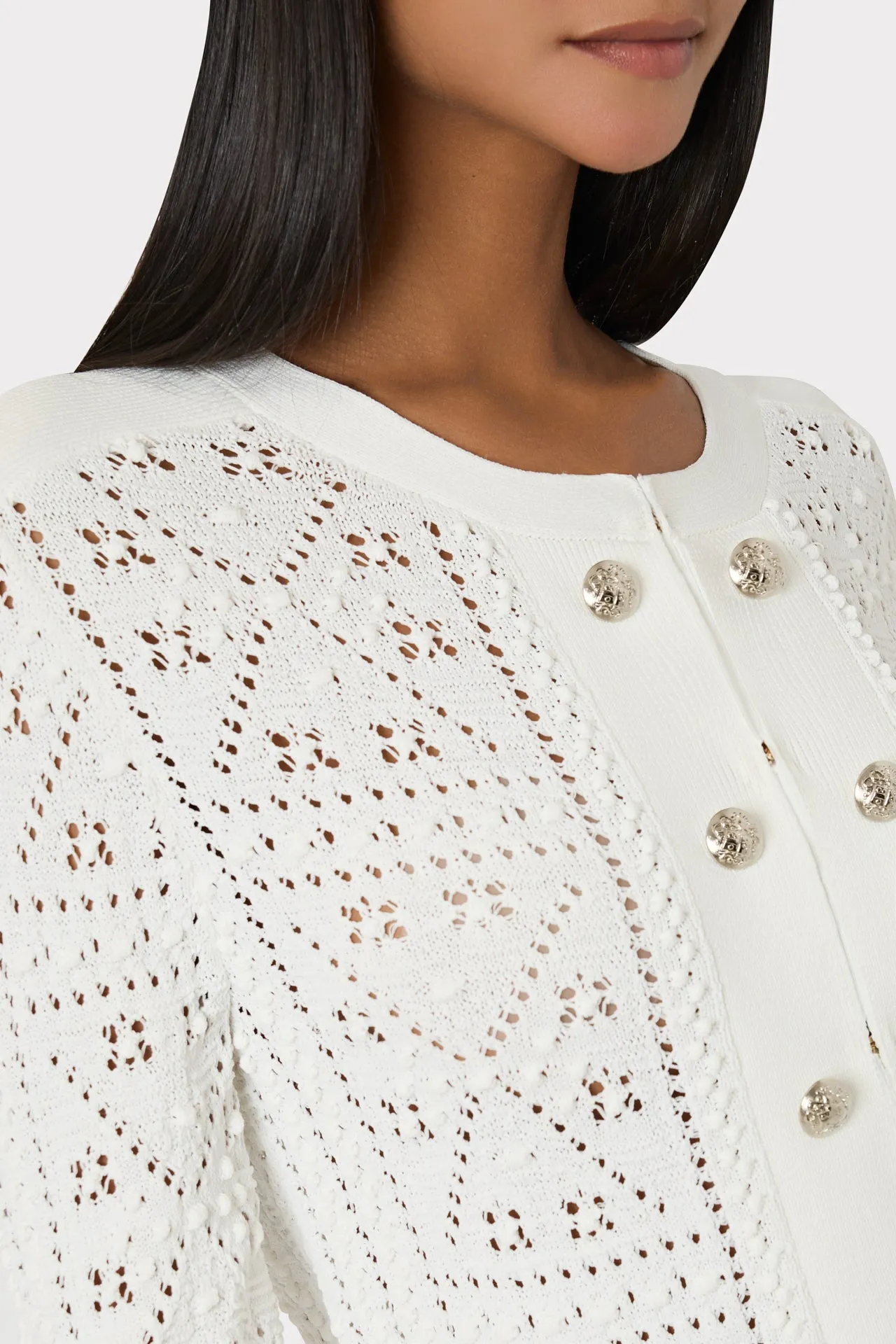 Bubble Pointelle Knit Jacket