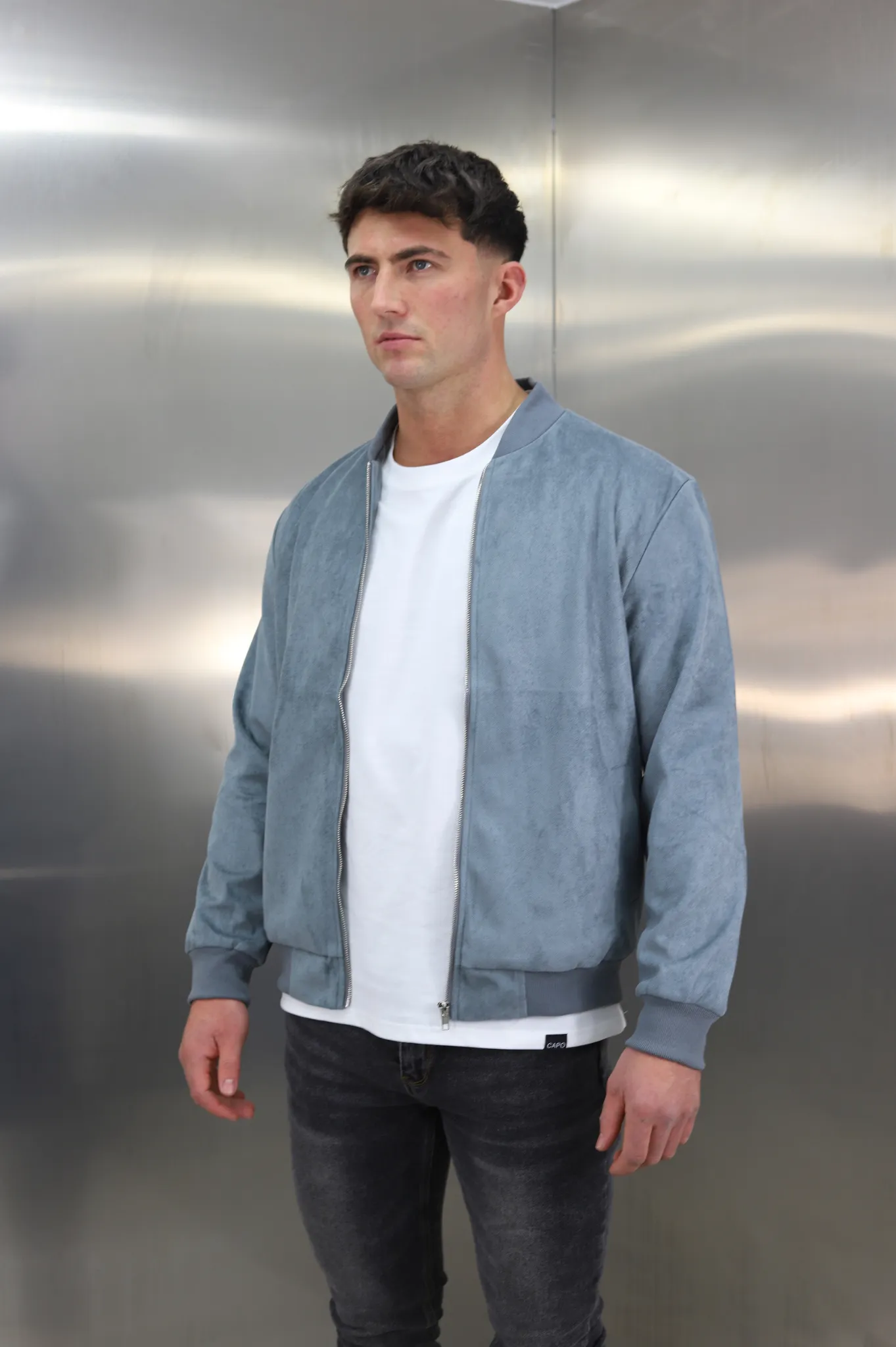 Capo SUEDE Bomber Jacket - Dark Grey