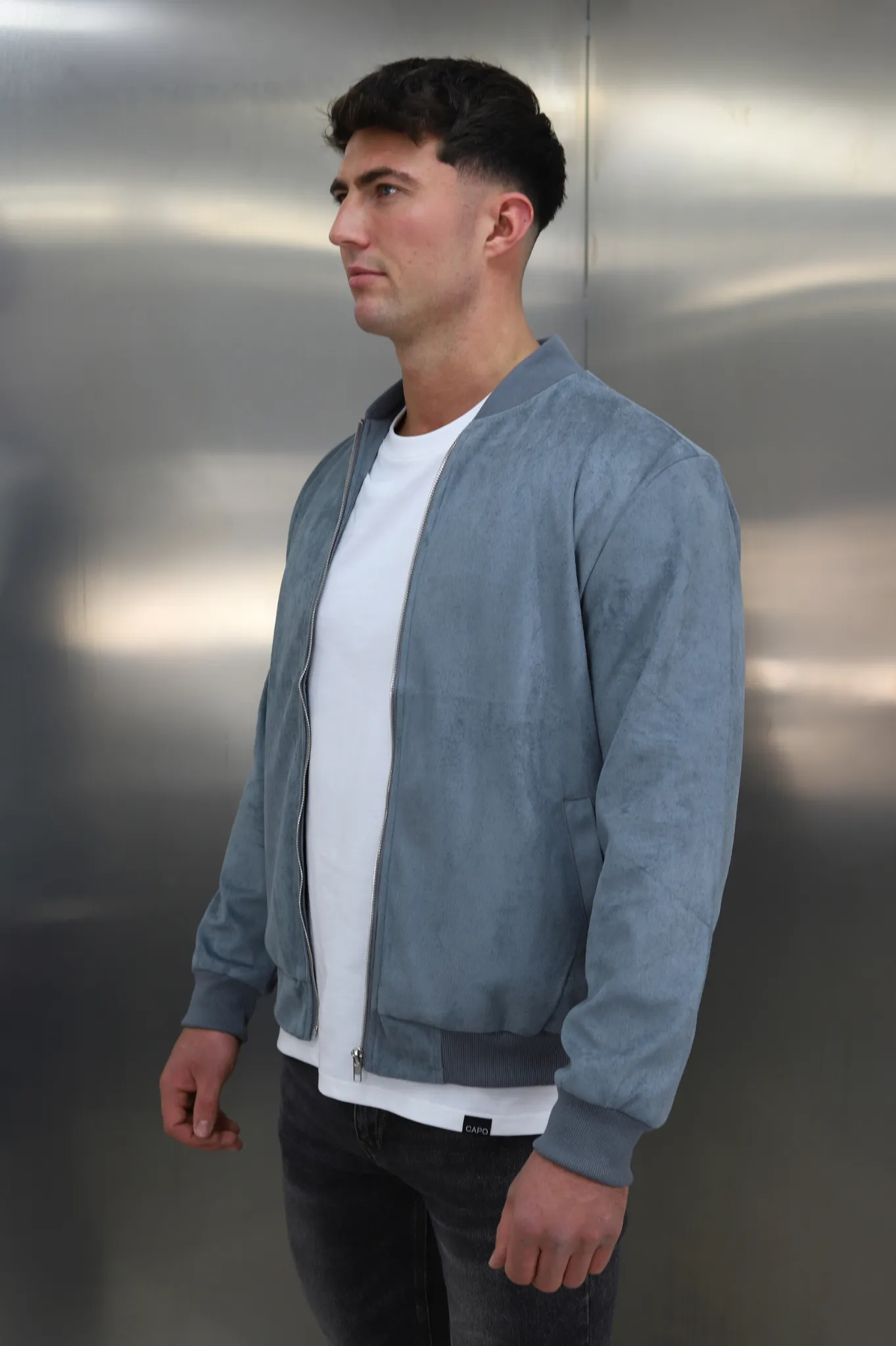 Capo SUEDE Bomber Jacket - Dark Grey