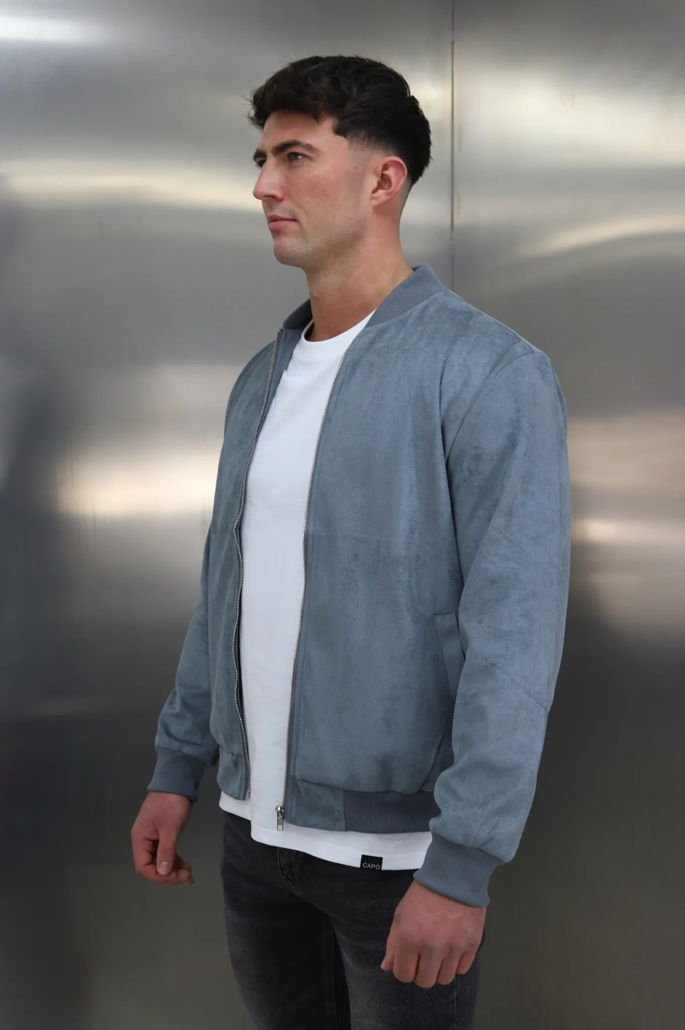 Capo SUEDE Bomber Jacket - Dark Grey