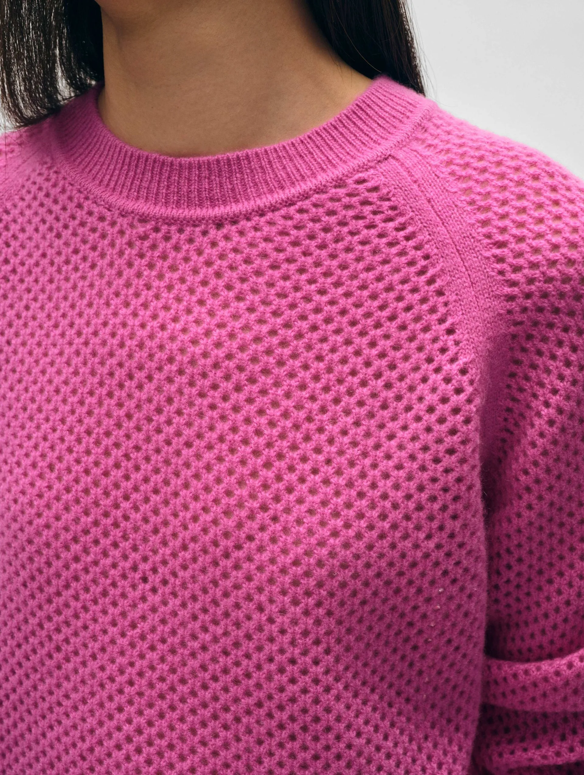 CASHMERE MESH SWEATSHIRT