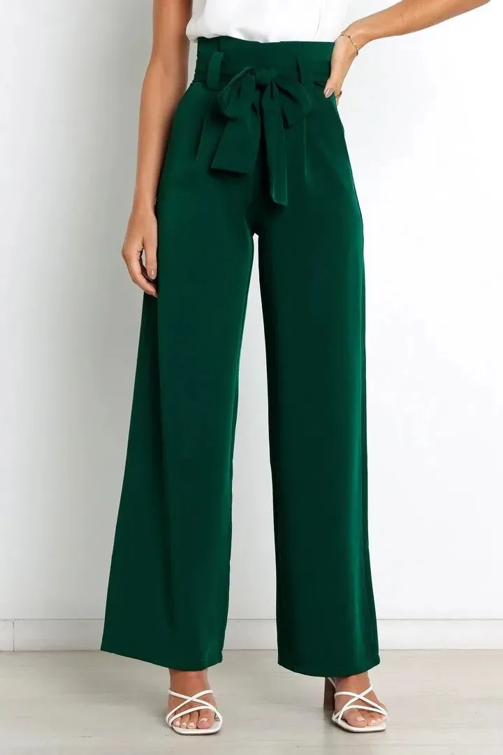 Casual Trousers Fashion Bow High Waist for women