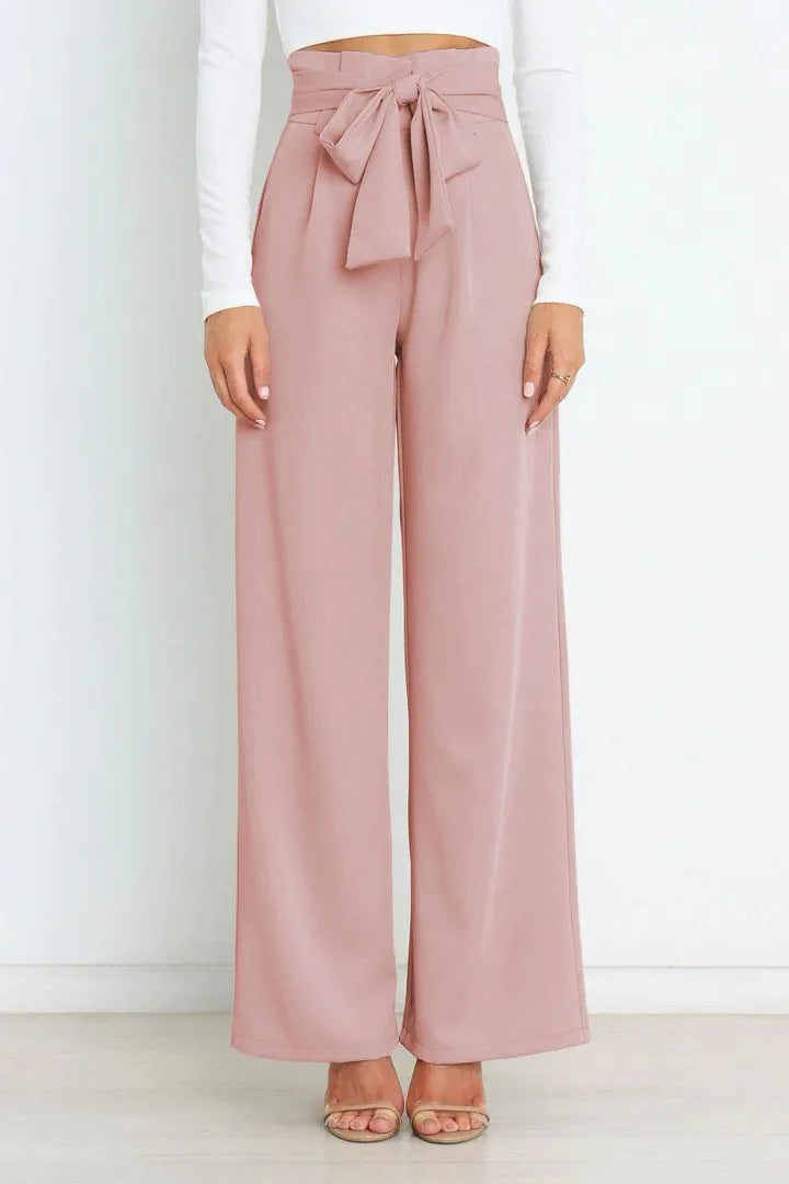 Casual Trousers Fashion Bow High Waist for women