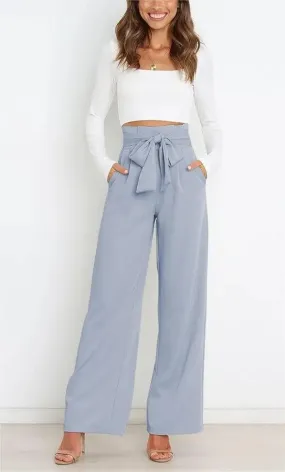 Casual Trousers Fashion Bow High Waist for women