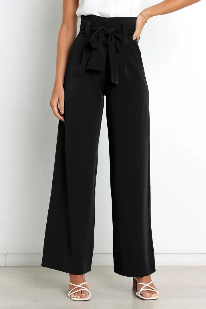 Casual Trousers Fashion Bow High Waist for women